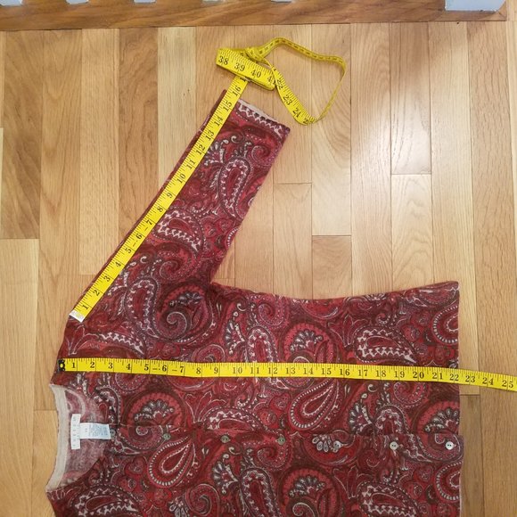 TWEEDS Vintage Cardigan Sweater 3/4 Sleeves - Red Paisley - SP - Picture 6 of 6